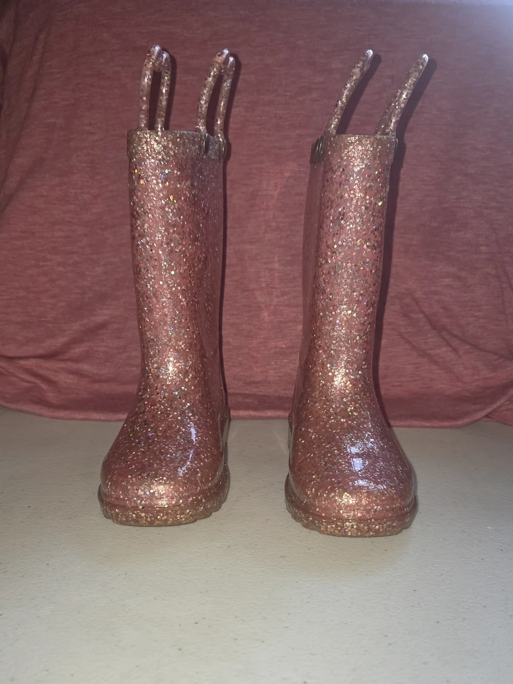 Western Chief Pink Glitter Girls' Waterproof Rain Boots